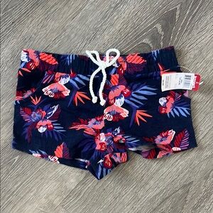 Kmart Kids Tropical Print Shorts - Navy and Red